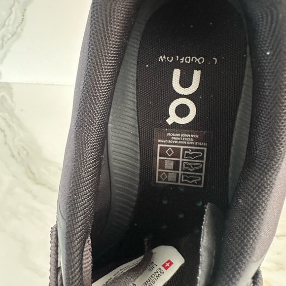 On cloudflow women’s Running Charcoal and Blush Sneakers - Picture 6 of 8